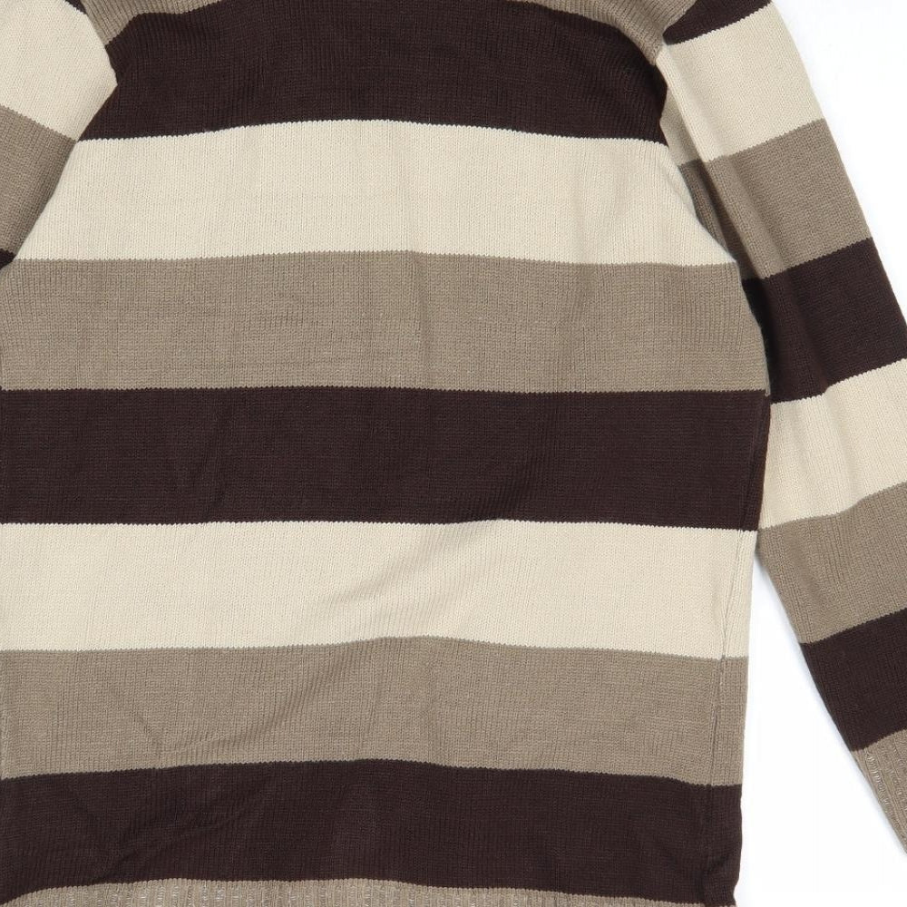 Womens UK Size S Pure & Natural Brown Cardigan Jumper