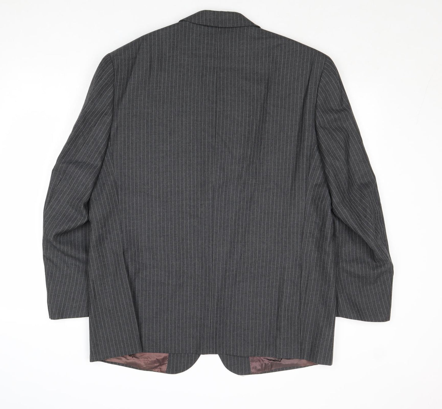 Carla Arti Mens Grey Striped Wool Jacket Suit Jacket Size 44 Regular