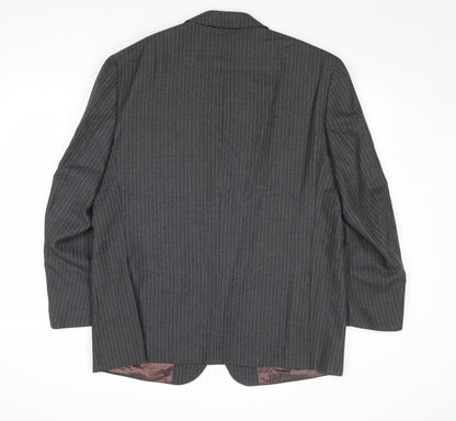 Carla Arti Mens Grey Striped Wool Jacket Suit Jacket Size 44 Regular
