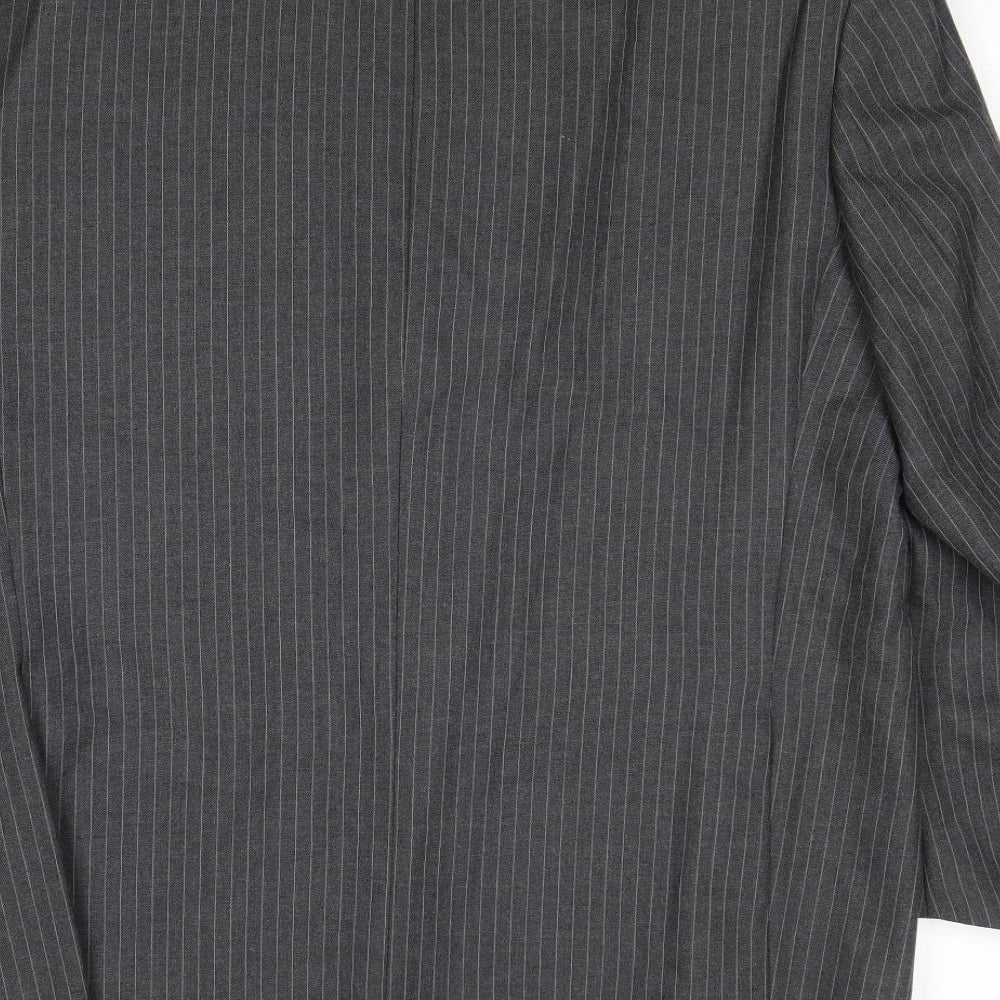 Carla Arti Mens Grey Striped Wool Jacket Suit Jacket Size 44 Regular