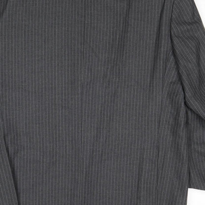 Carla Arti Mens Grey Striped Wool Jacket Suit Jacket Size 44 Regular