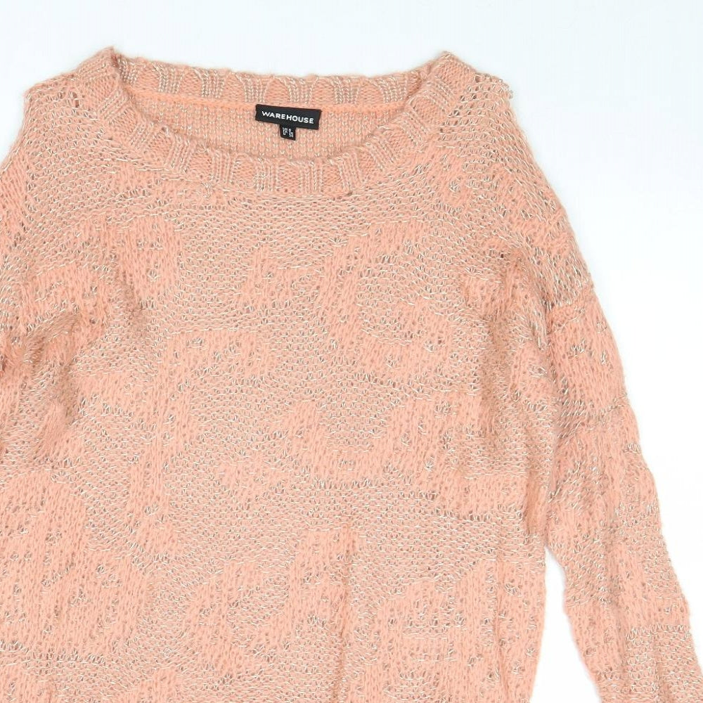 Womens UK Size 8 Warehouse Pink Pullover Jumper