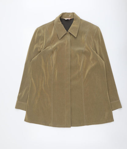 ELVI Womens Brown Jacket Size 18 Zip