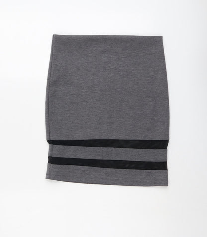H&M Womens Grey Polyester A-Line Skirt Size S