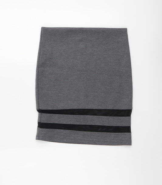 H&M Womens Grey Polyester A-Line Skirt Size S