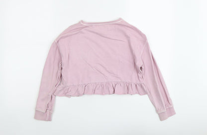 NEXT Girls Pink Cotton Pullover Sweatshirt Size 9 Years Pullover