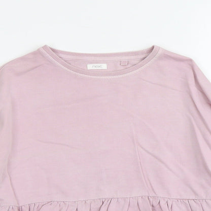 NEXT Girls Pink Cotton Pullover Sweatshirt Size 9 Years Pullover