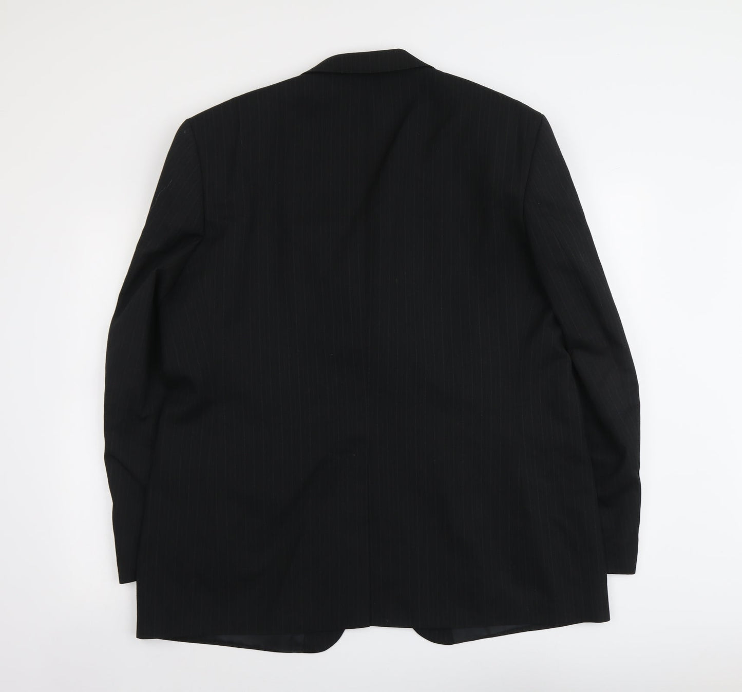 Mens UK Size XL Pinstripe Regular Black Suit Jacket