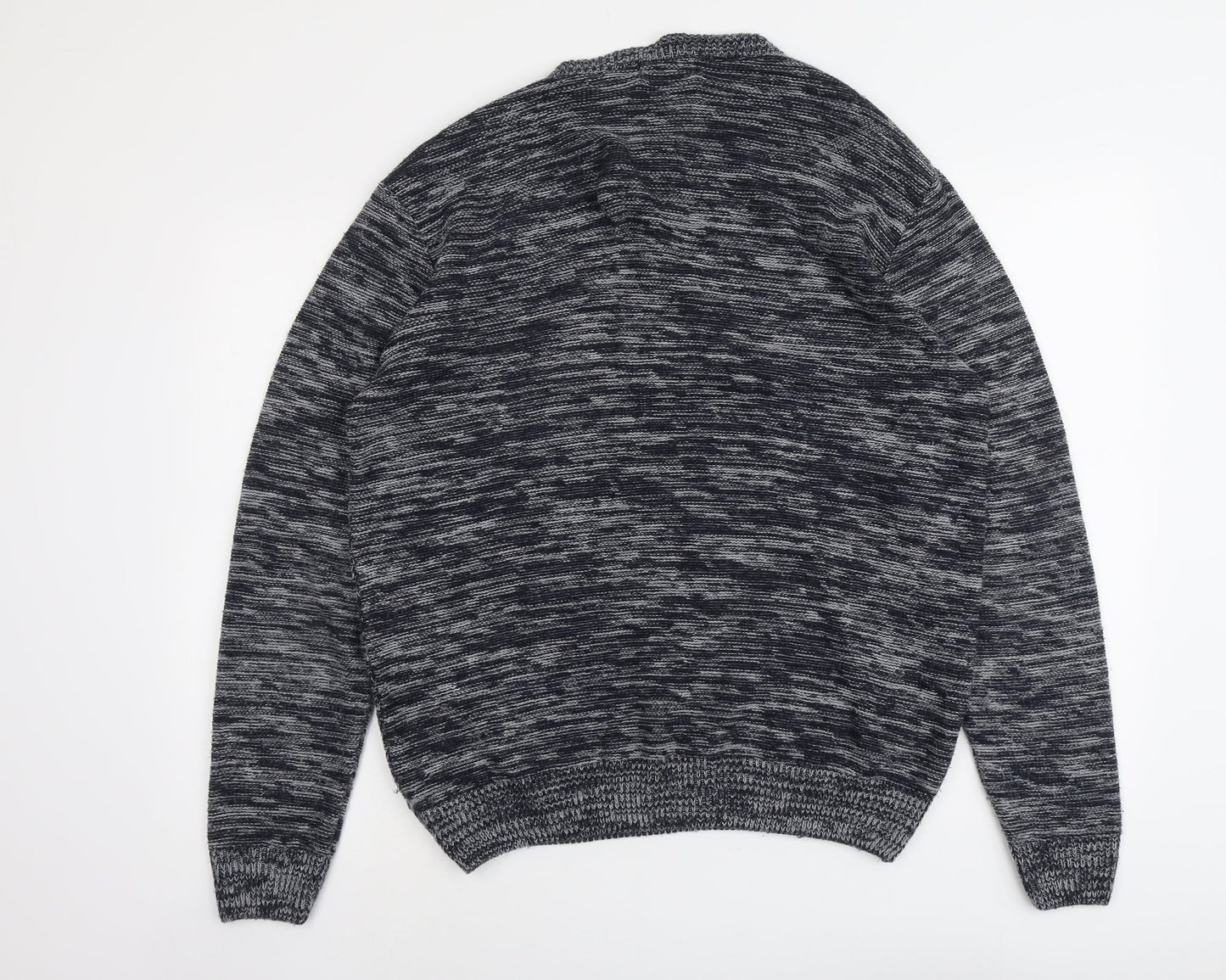 Sanstone&Co Mens Blue Round Neck Acrylic Pullover Jumper Size M Long Sleeve