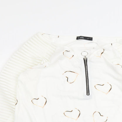Womens UK Size S CBR White Basic Blouse