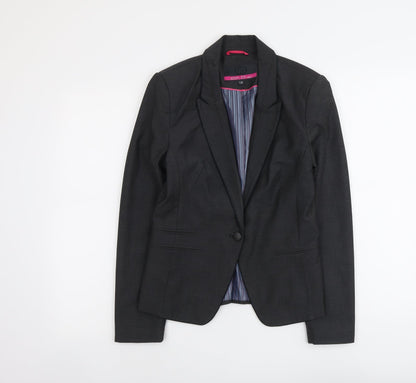 NEXT Womens Grey Polyester Jacket Blazer Size 10