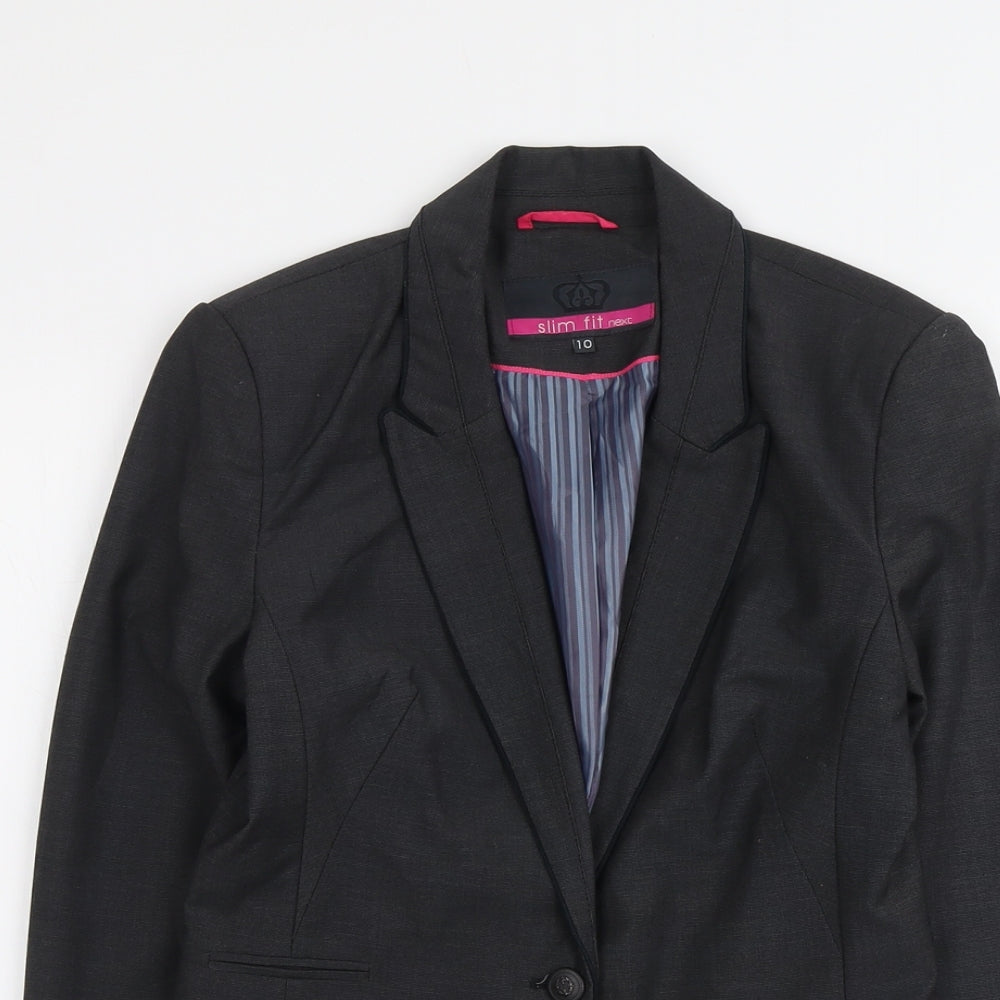 NEXT Womens Grey Polyester Jacket Blazer Size 10