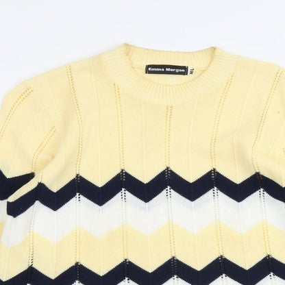 Womens UK Size M Emma Morgan Yellow Pullover Jumper