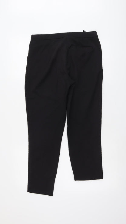 Womens UK Size 10 Warehouse Regular Fit Chino Black Trousers