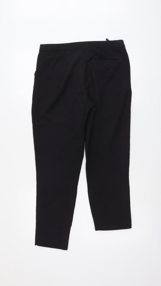 Womens UK Size 10 Warehouse Regular Fit Chino Black Trousers