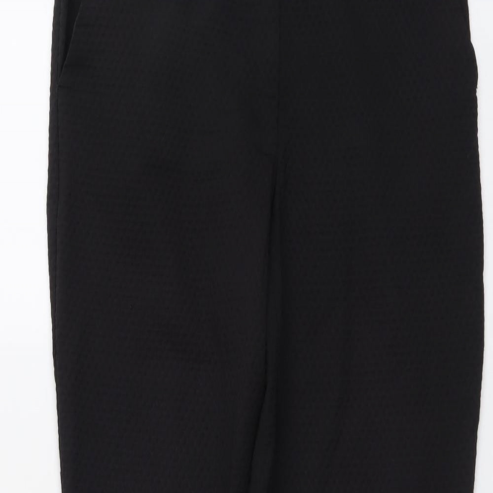 Womens UK Size 10 Warehouse Regular Fit Chino Black Trousers