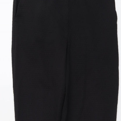 Womens UK Size 10 Warehouse Regular Fit Chino Black Trousers