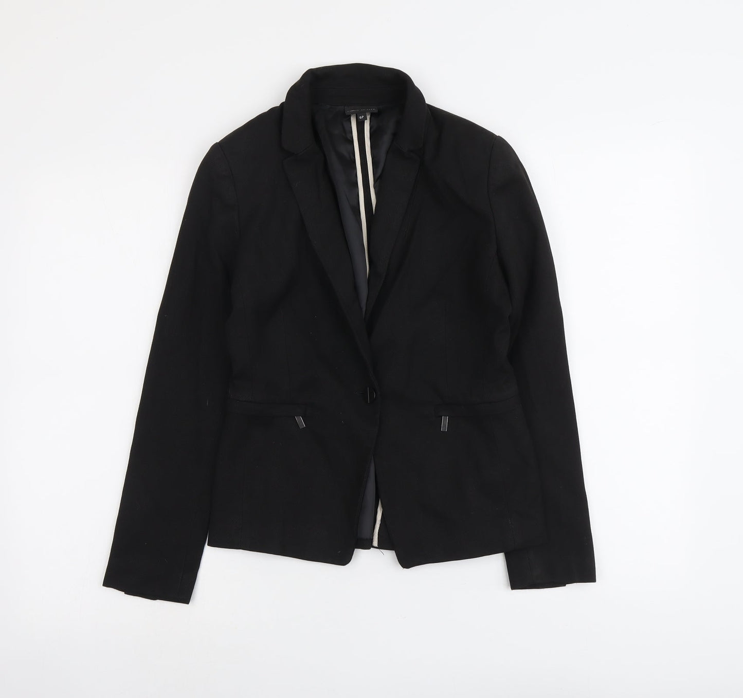 NEXT Womens Black Polyester Jacket Blazer Size 6