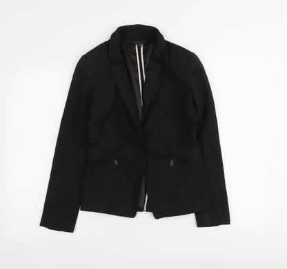 NEXT Womens Black Polyester Jacket Blazer Size 6