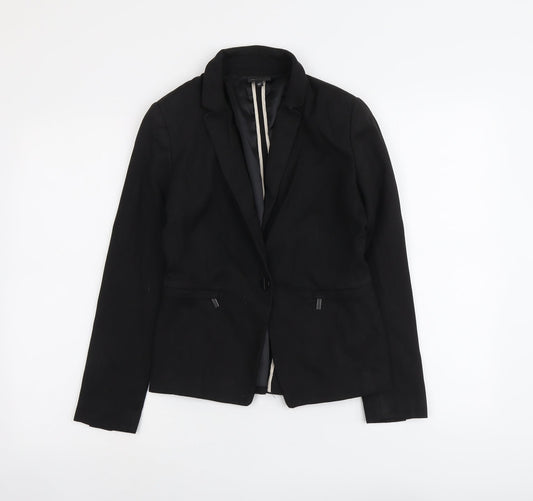 NEXT Womens Black Polyester Jacket Blazer Size 6