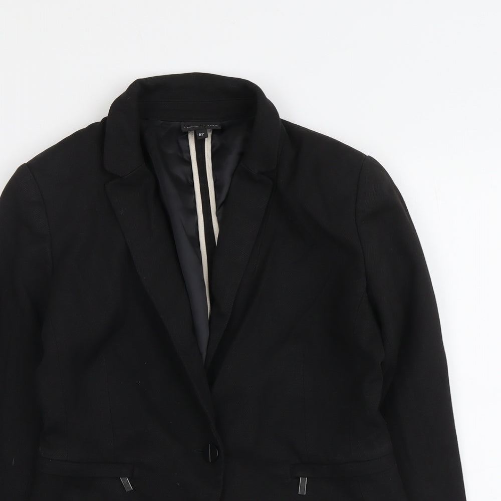 NEXT Womens Black Polyester Jacket Blazer Size 6