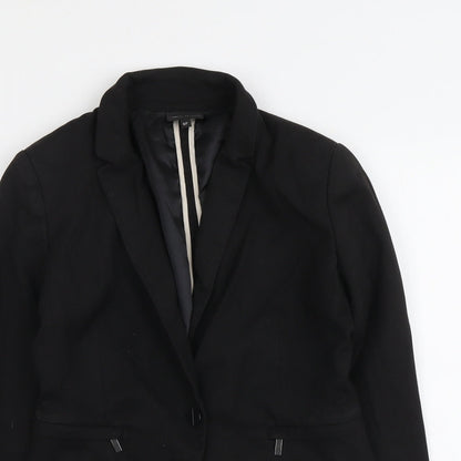 NEXT Womens Black Polyester Jacket Blazer Size 6