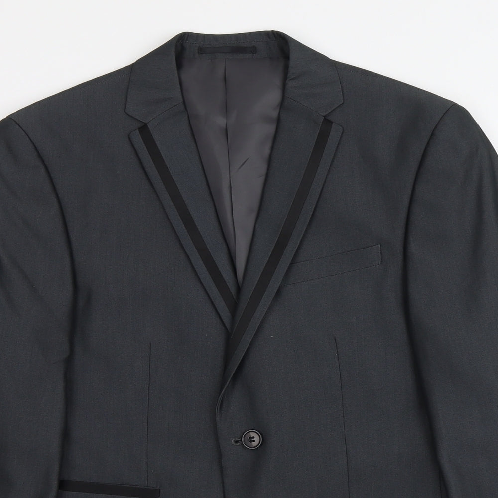 bruno banani Mens Grey Polyester Jacket Suit Jacket Size S Regular