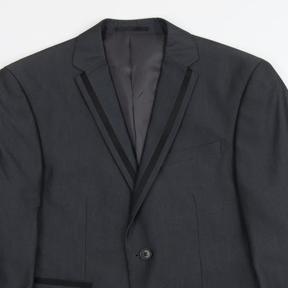 bruno banani Mens Grey Polyester Jacket Suit Jacket Size S Regular