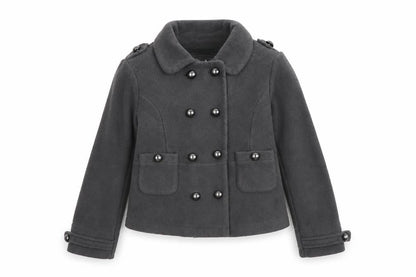 Next Girls Grey Military Jacket Jacket Size 9 Years Button