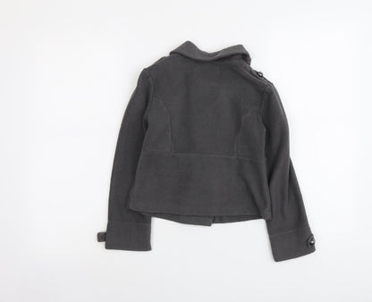 Next Girls Grey Military Jacket Jacket Size 9 Years Button