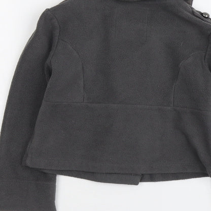 Next Girls Grey Military Jacket Jacket Size 9 Years Button