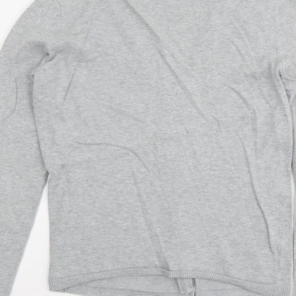 HEMA Womens Grey V-Neck Cotton Cardigan Jumper Size M