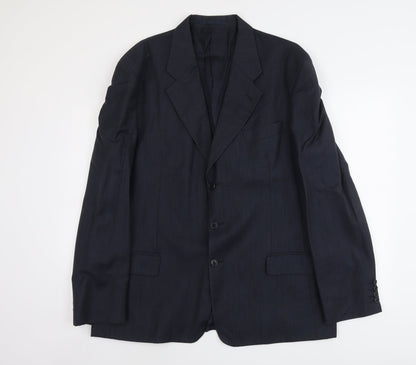 Mens UK Size L Blazer Regular Blue Suit Jacket