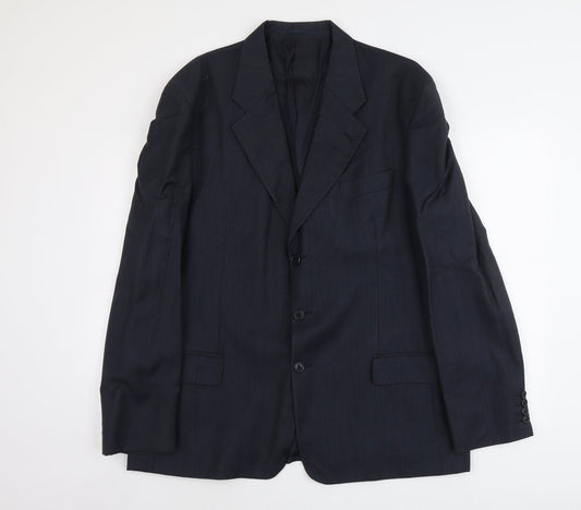 Mens UK Size L Blazer Regular Blue Suit Jacket