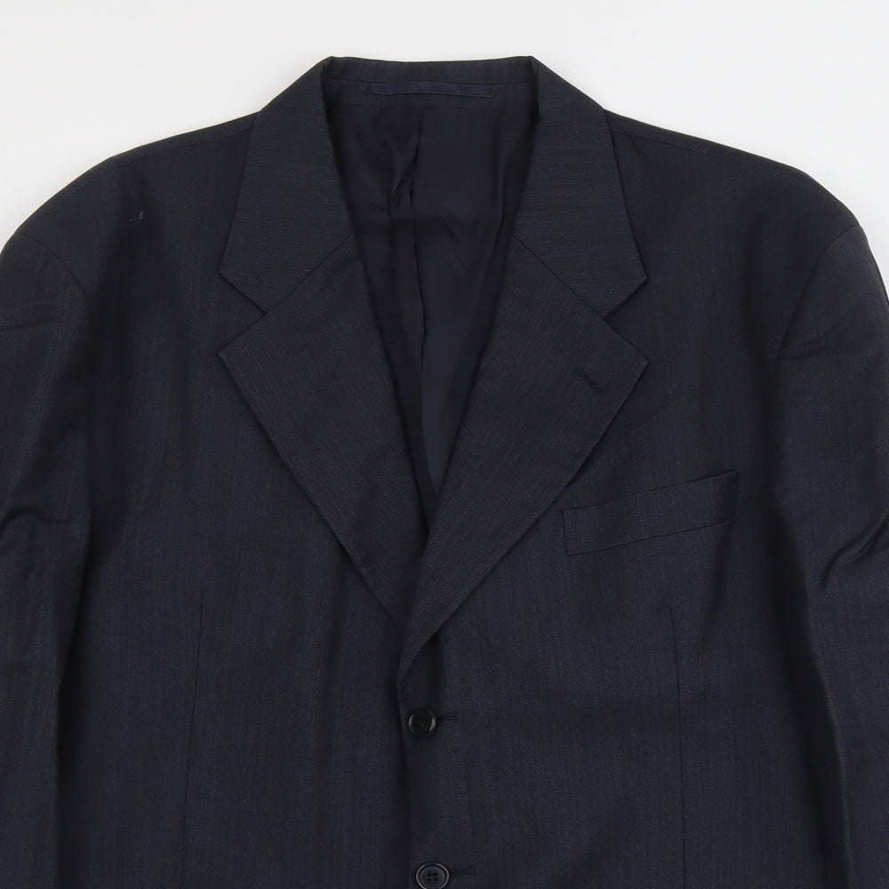 Mens UK Size L Blazer Regular Blue Suit Jacket