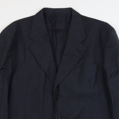 Mens UK Size L Blazer Regular Blue Suit Jacket