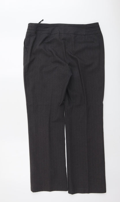 Womens UK Size 12 BHS Regular Fit Dress Pants Grey Trousers