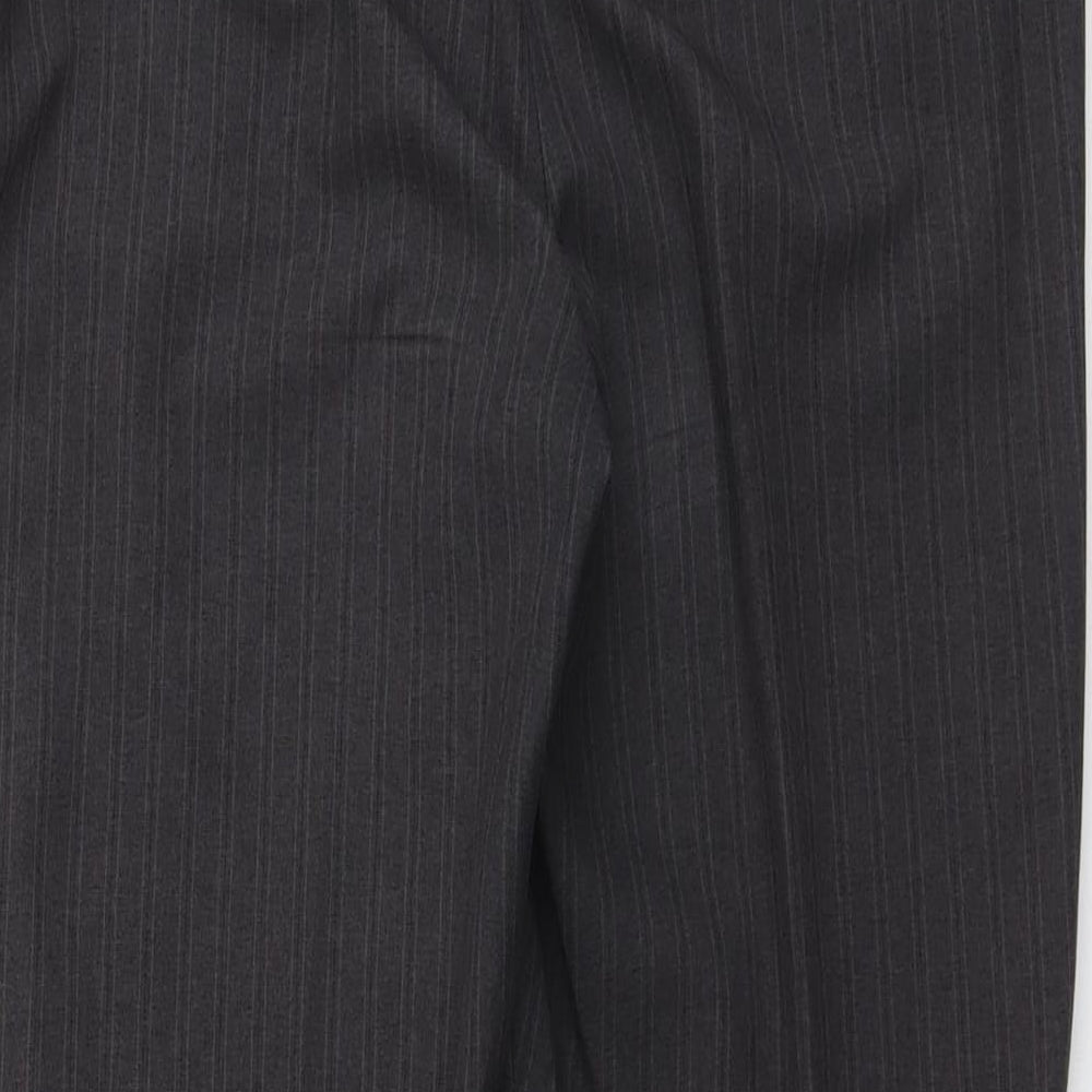 Womens UK Size 12 BHS Regular Fit Dress Pants Grey Trousers