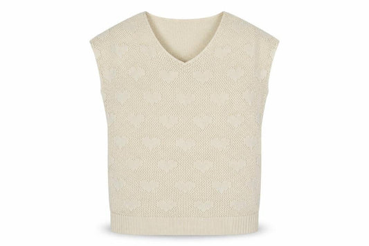 Anonymous Womens Beige V-Neck Acrylic Pullover Jumper Size 16 - Heart