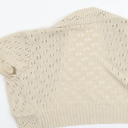 Womens UK Size M New Look Beige Cardigan Jumper