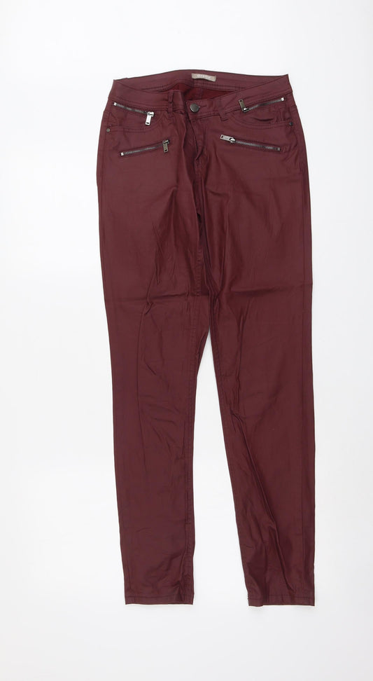 ORSAY Womens Red Cotton Trousers Size 6 L30 in Regular Button