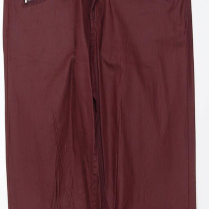 ORSAY Womens Red Cotton Trousers Size 6 L30 in Regular Button