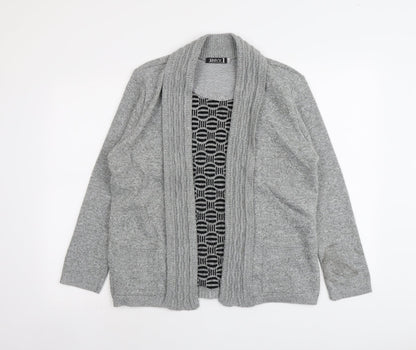 Envy Womens Grey Round Neck Geometric Acrylic Cardigan Jumper Size M - Twin Set
