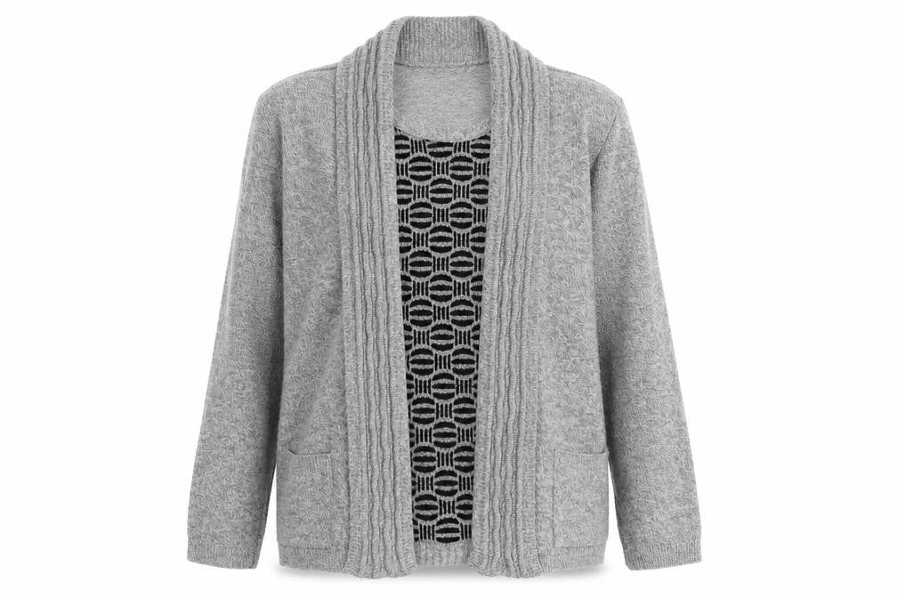 Womens UK Size M Envy Grey Cardigan Jumper