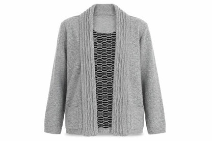 Womens UK Size M Envy Grey Cardigan Jumper
