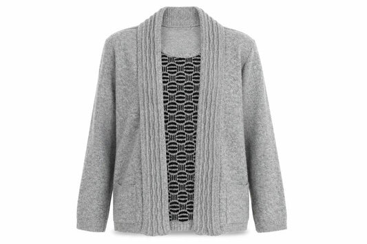 Womens UK Size M Envy Grey Cardigan Jumper