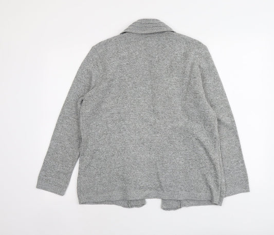 Envy Womens Grey Round Neck Geometric Acrylic Cardigan Jumper Size M - Twin Set