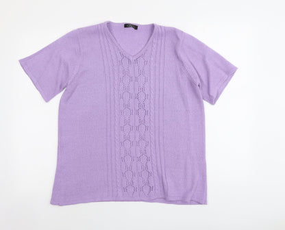 Womens UK Size M Bonmarché Purple Pullover Jumper