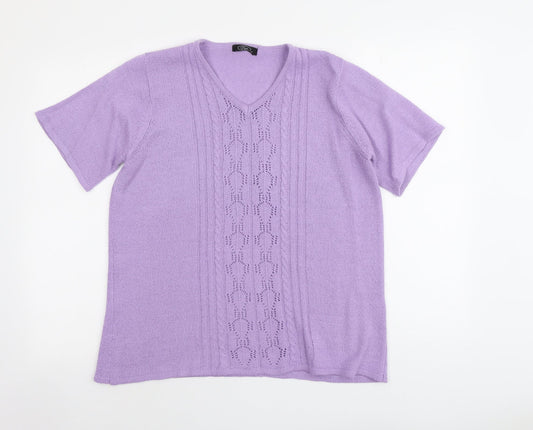 Womens UK Size M Bonmarché Purple Pullover Jumper