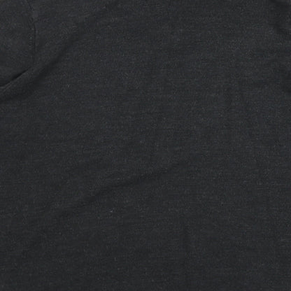 Marks and Spencer Mens Grey V-Neck Acrylic Pullover Jumper Size L Long Sleeve